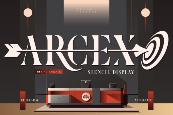 Arcex Bold Stencil Display Font for Craft Branding