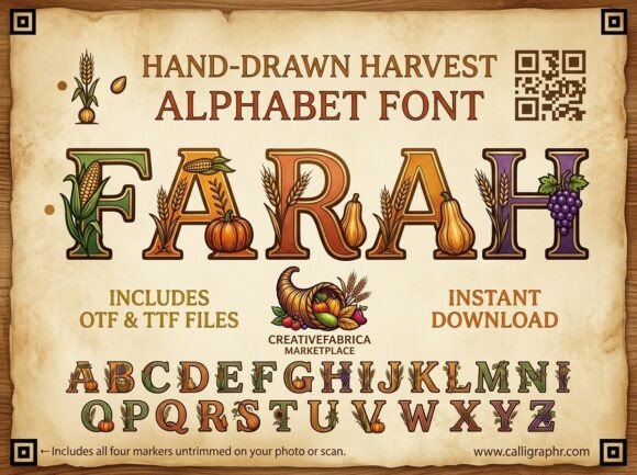Farah: A Rustic Hand-Drawn Display Font for Autumn Branding