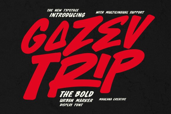Gazev Trip: The Hand-Drawn Display Font for Urban Brand Identity