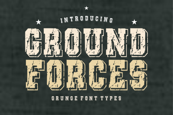 Ground Forces Typeface: Bold Distressed Military Varsity Font for Branding