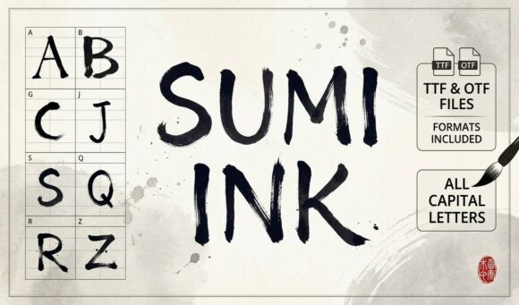 Sumi Ink Brush Typeface Review for Brand Identity
